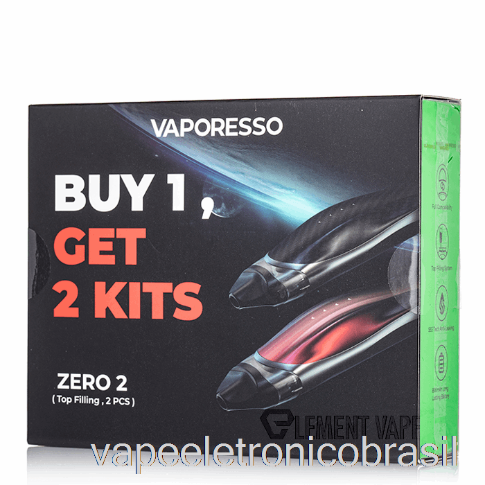 Vape Eletrônico Vaporesso Zero 2 Pod Sistema 2 Pacotes Promoção Fibra De Carbono + Preto Vermelho